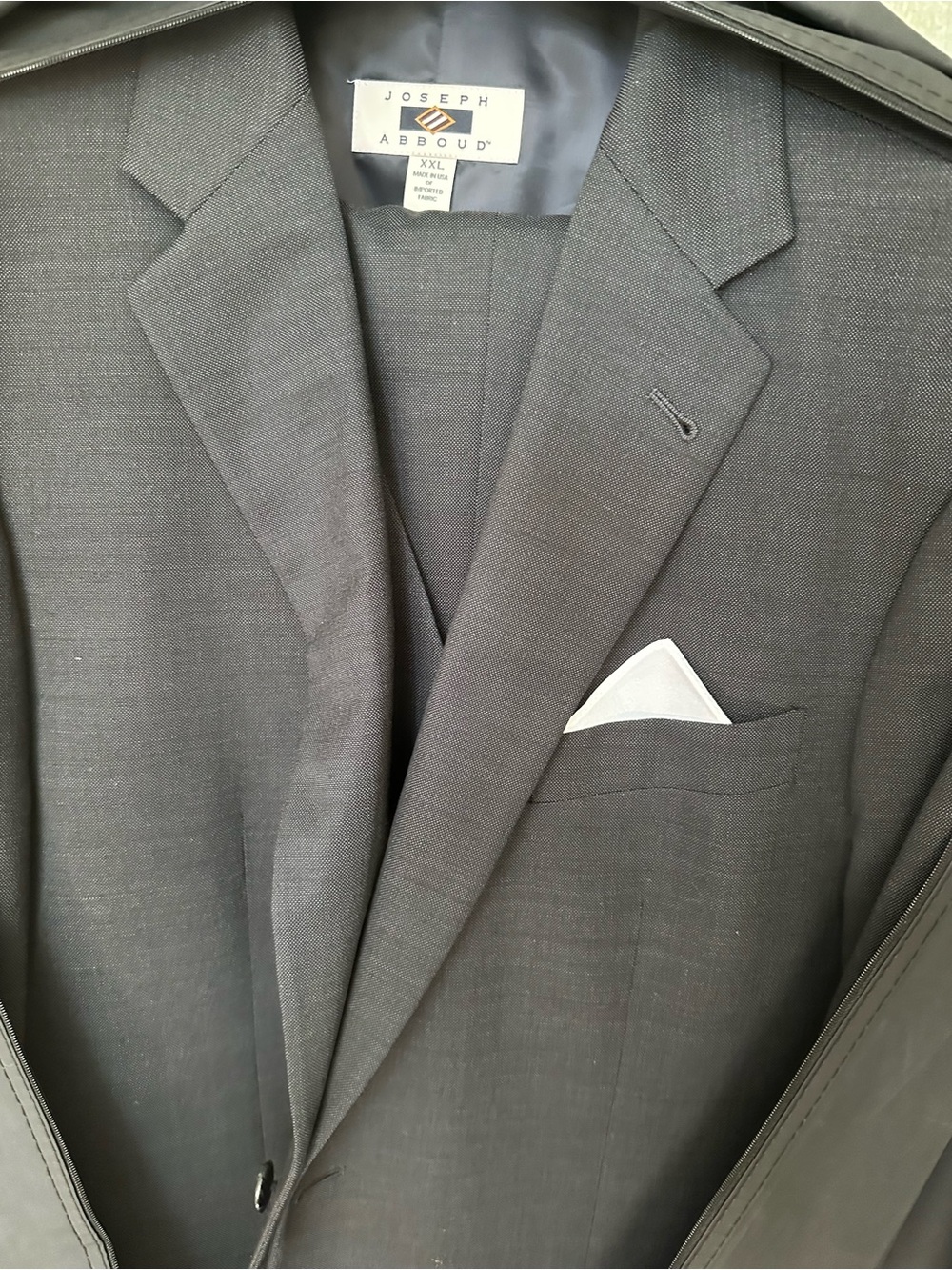 Joseph Men's Dark Gray 3 Piece Suit/Tux with Cream Logo Tag
